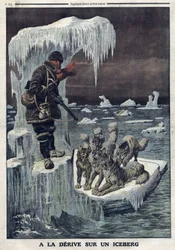 Treiben auf einem Eisberg: Der englische Arzt Wilfrid Grenfell trieb auf einem Eisberg und musste seine hungrigen Hunde töten, damit sie ihn nicht angreifen