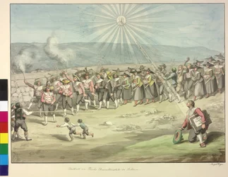 Huldigung an Kaiser Franz I durch die Tiroler