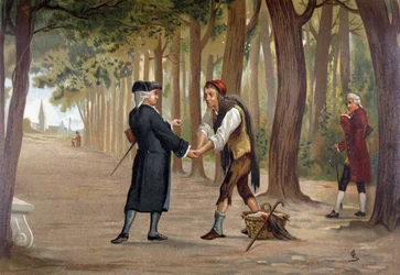 Lord Ramsay beschließt, sich den Freimaurern anzuschließen. Illustration von 1889