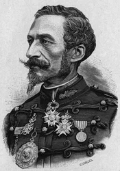 Porträt von Colonel de Bange oder Charles Ragon de Bange (1833-1914), ein französischer Offizier, Erfinder eines Artilleriesystems, das seinen Namen trägt.