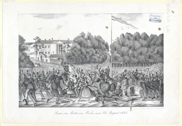 Szene im Prater (in Wien) am 23. August 1848