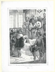 Die ungarischen Abgeordneten vor Seiner Majestät Kaiser Ferdinand I. in der Woche im März 1848