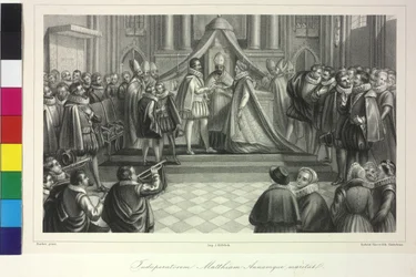 Hochzeit von König Matthias I. mit Erzherzogin Anna durch Kardinal Franz von Dietrichstein am 4. Dezember 1611