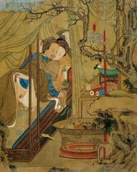 Asiatische Kunst: erotische Szene