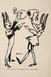 Pinocchio und Kerzendocht, Illustration aus "Pinocchio"