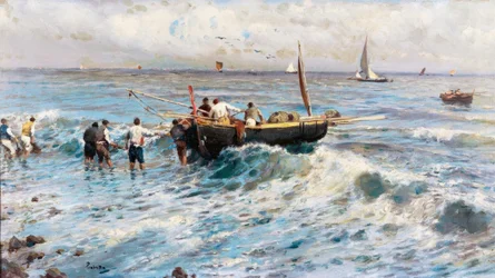 Seestück mit Fischern