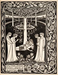 Wie vier Königinnen Launcelot schlafend fanden