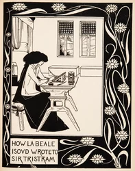 Wie La Beale Isoud an Sir Tristram schrieb, Illustration aus 