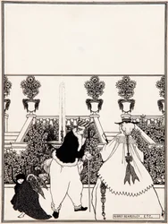 Die Vertreibung Amors aus dem Garten, Vorzeichnung für den Umschlagentwurf von „The Savoy“, Nr. 3, Juli 1896