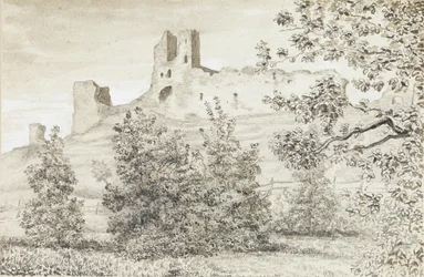 Ansicht der Ruinen der Burg Rakvere, 1828