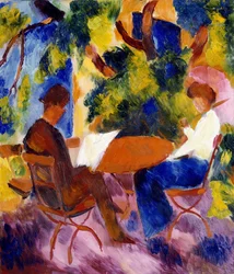 Am Gartentisch, 1914