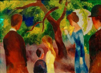 Große Promenade: Leute im Garten
