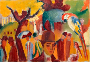 Der kleine zoologische Garten in Braun und Gelb