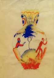 Vase mit zwei Figuren