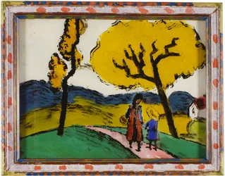 Zwei Mädchen in Landschaft
