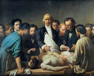 Doktor Alfred Velleau bei der Autopsie