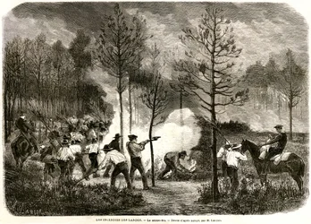 Der große Brand der Landes, das Gegenfeuer