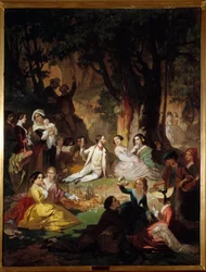 Tasting Champetre. Szene eines Picknicks in der bürgerlichen Gesellschaft. 1850, Montpellier, Musée Fabre