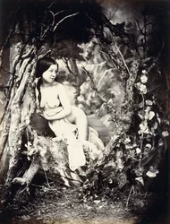 Eine halbnackte Frau zwischen Bäumen, ca. 1850er-1860er Jahre