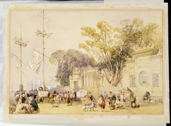 Dorfplatz in der Bucht von Hongkong, Platte 5 aus 