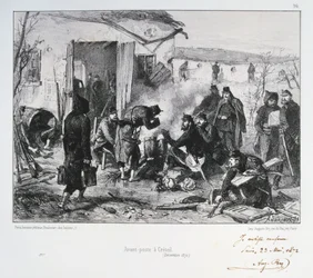Französischer Vorposten bei Creteil, Belagerung von Paris, Deutsch-Französischer Krieg, Dezember 1870, 1872