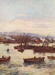 Das Goldene Horn, Türkei (Farblithografie)