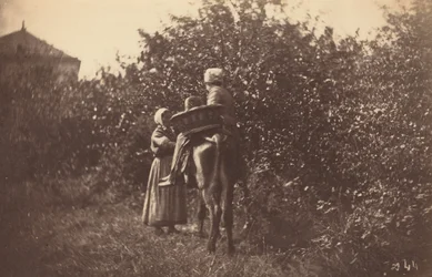 Zwei Frauen mit Esel, späte 1870er