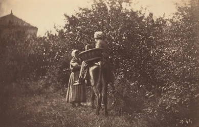 Zwei Frauen mit Esel, späte 1870er