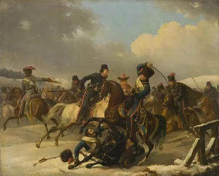 Kosaken verfolgten zurückweichende französische Soldaten, 1812, 1827