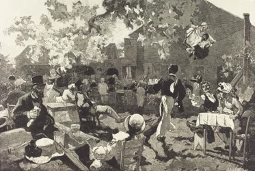 Das Kabarett Zum Auerhahn im Wald von Meudon, 1888.