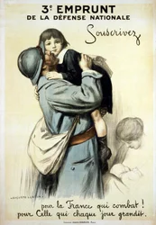 Dritte Anleihe der Nationalen Verteidigung „Zeichne für Frankreich, das kämpft und für das, das jeden Tag wächst“ - Plakat