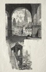 Rouen Illustré: Platz der Hohen Alten Turm; Edicule de la Fierte