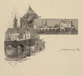 Fontainebleau-Wald: Moret, die Holz-Mühle (La Forêt de Fontainebleau: Moret, la porte de Montereau, le moulin à tan)