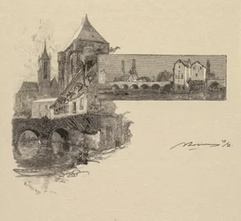 Wald von Fontainebleau: Moret, die Holz-Mühle La Forêt de Fontainebleau..., 1890