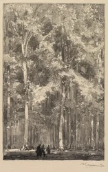 Fontainebleau Wald: Morgen, Kreuzung der Route der Forts de Marlotte..., 1890