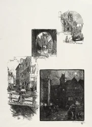 Rouen Illustré: Rue des Charretes, Rue de Halage, Rue Eau de Robec, Place des Arts, 1896