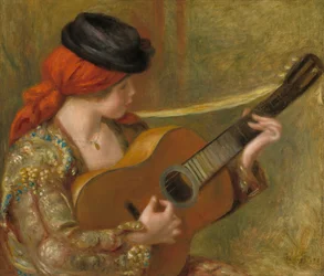 Junge spanische Frau mit Gitarre