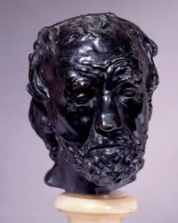 Kopf eines Mannes mit gebrochener Nase. Skulptur von Auguste Rodin (1840-1917) 19. Jahrhundert