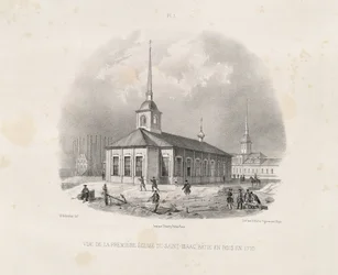 Ansicht der ersten St. Isaacs Kirche im Jahr 1710 Aus: Der Bau der St. Isaacs Kathedrale, 1845