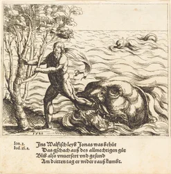 Jona wird aus dem Wal herausgelassen, 1548