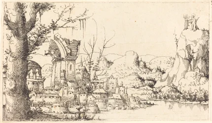 Flusslandschaft mit der Versuchung Christi