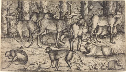 Hirsche im Wald, 1545
