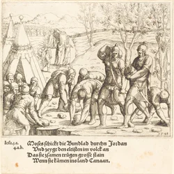 Die zwölf Steine und die Wasser des Jordan werden geteilt, 1548