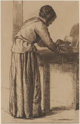 Alte Frau bei der Arbeit