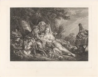 Vertumnus und Pomona in einer Parklandschaft