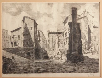 Rom, Portikus der Octaviae und die Ruinen des Theaters von Marcellus