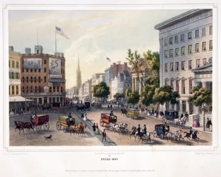 Broad-Way, veröffentlicht 1850 (Farblithografie)