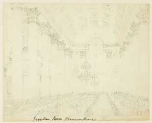 Studie für die Egyptian Hall Mansion House, aus Microcosm of London