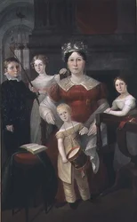 Porträt von Mrs. John Piper und Familie, um 1826