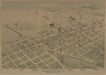 Vogelperspektive von Kearney, Buffalo County, Nebraska 1881